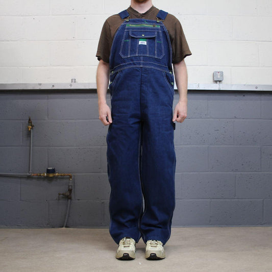 Liberty baggy dungarees denim overalls navy blue Vintage workwear bib & brace utility