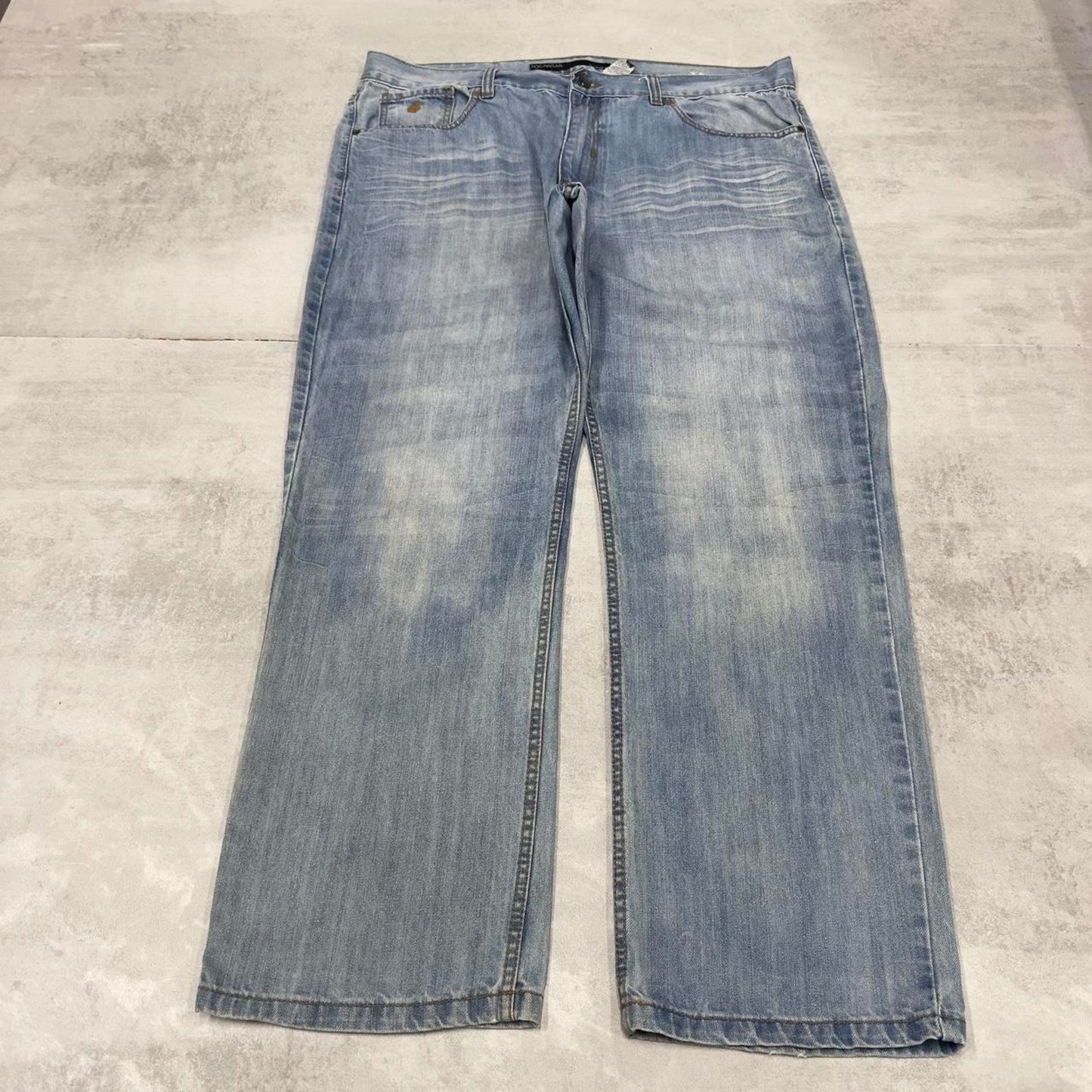 Blue Rocawear jeans W42 L32 90s style hip hop jeans embroidered design
