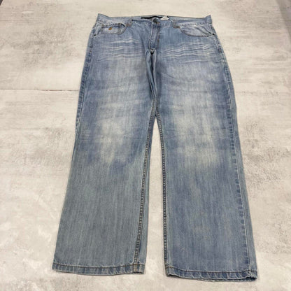 Blue Rocawear jeans W42 L32 90s style hip hop jeans embroidered design