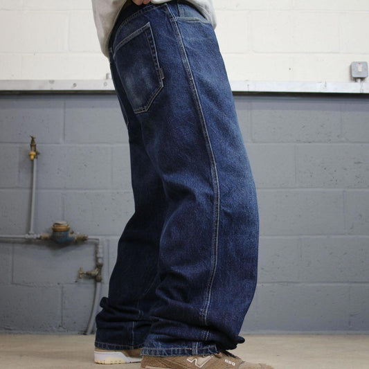 Baggy Davoucci jeans W34 L33 blue wide leg denim 90s style skater jeans