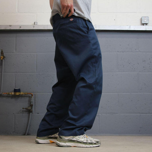 Vintage Dickies work pants navy Loose straight twill chino skate style trousers