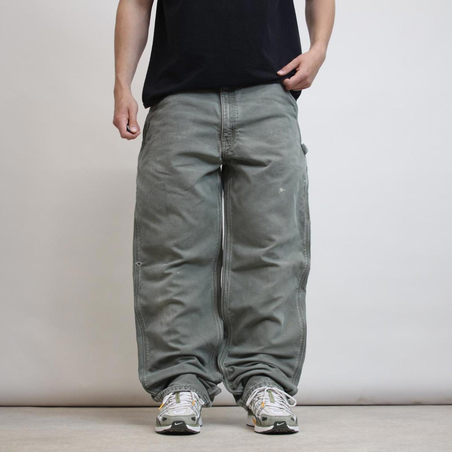 Baggy Carhartt carpenter jeans W36 L35 wide leg flannel lined 90s style skater cargos