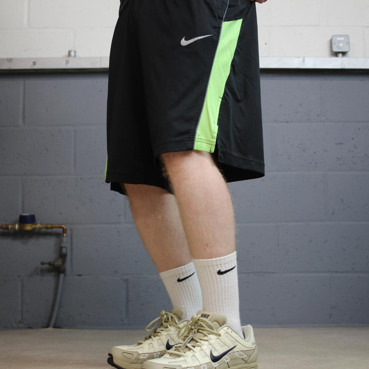Nike sports shorts y2k loose black green Dri-Fit comfy floaty summer gym shorts