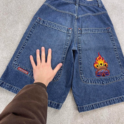 JNCO Flaming Ace shorts W30