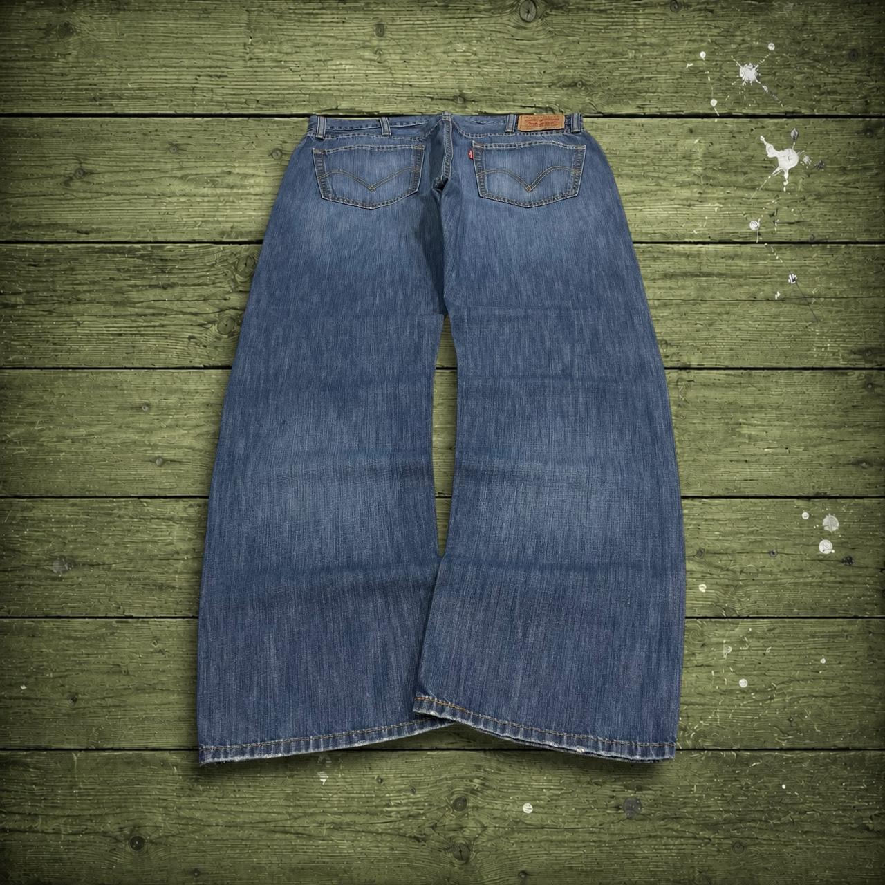 Y2K Levi’s 505 jeans W38L34 blue 100% cotton straight fit 5 pocket belt loops red tab logo