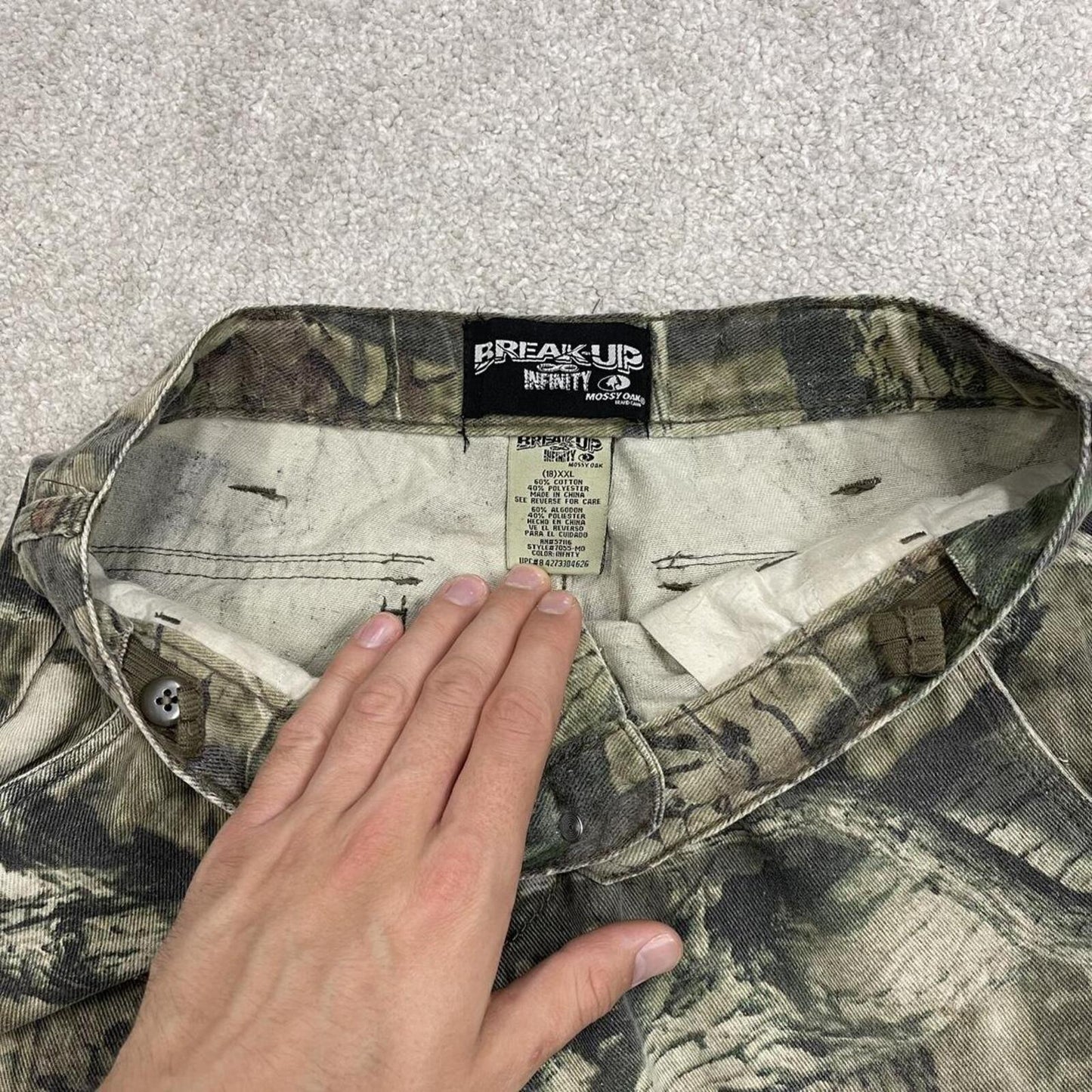 Mossy Oak baggy camo cargo pants green Break Up tree camouflage cargos