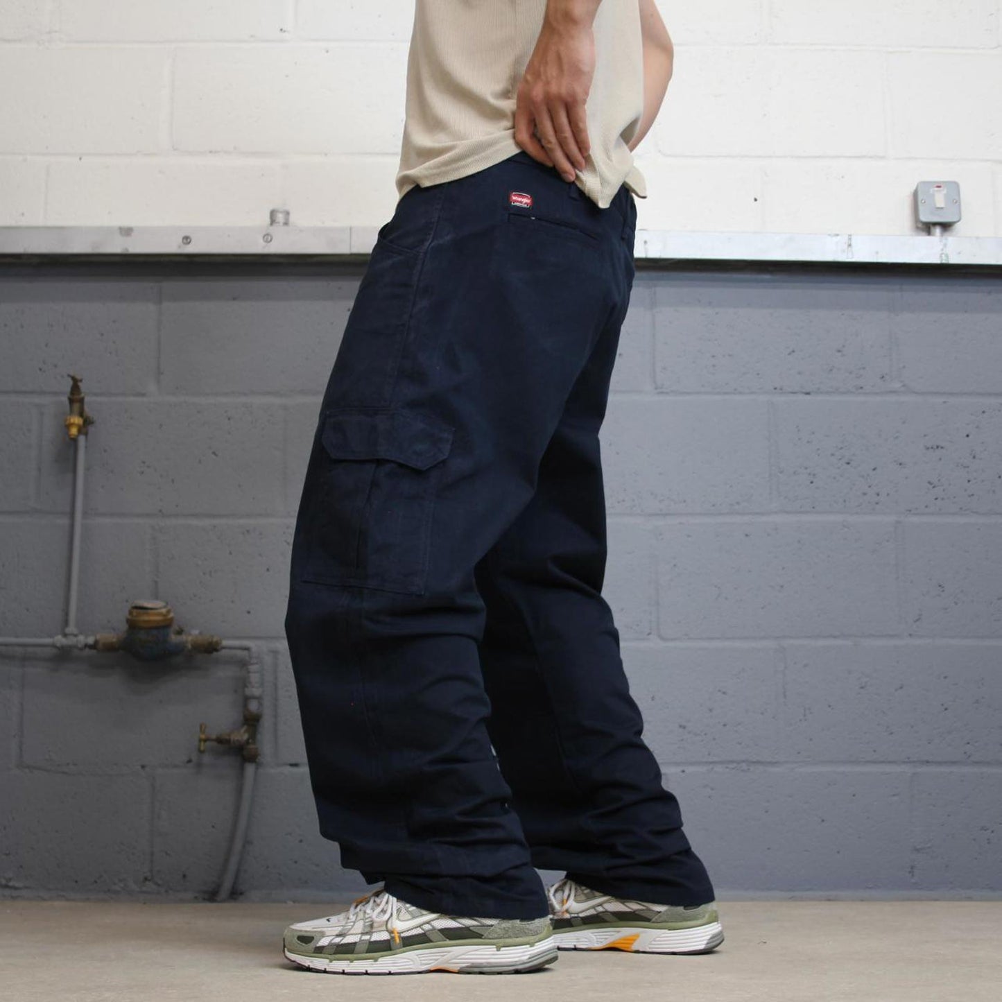Baggy Navy Wrangler carpenter pants W38L32