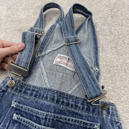 Y2K Ecko unltd baggy dungarees thick denim overalls blue perfect festival or skate wear