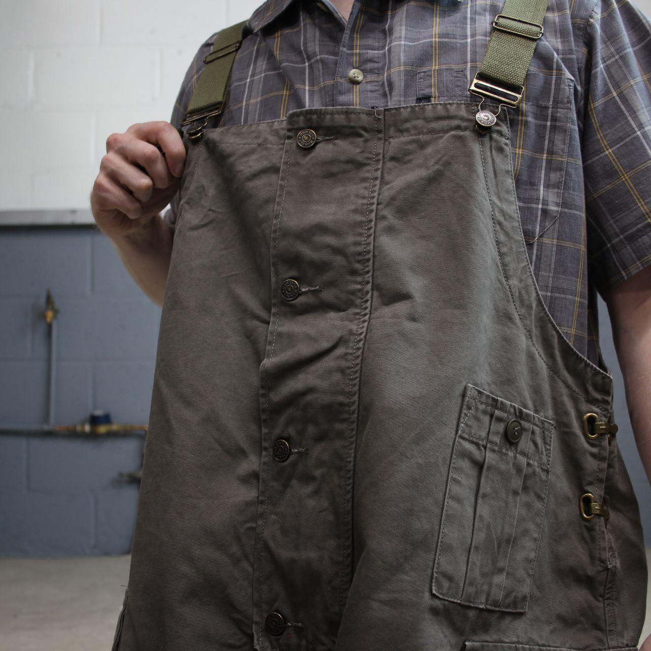 Vintage baggy utility dungarees 00s overalls khaki XXL festival skate wear