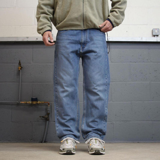 00s Levis 505 jeans y2k 90s casual style W38L29 straight leg blue 5 pocket denim pants autumn