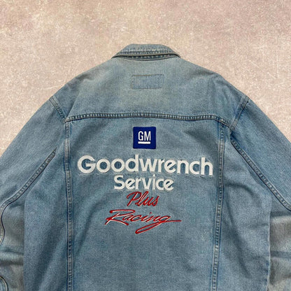 Chase Authentics Denim jacket Large NASCAR Dale Earnhardt GOODWRENCH racing jacket