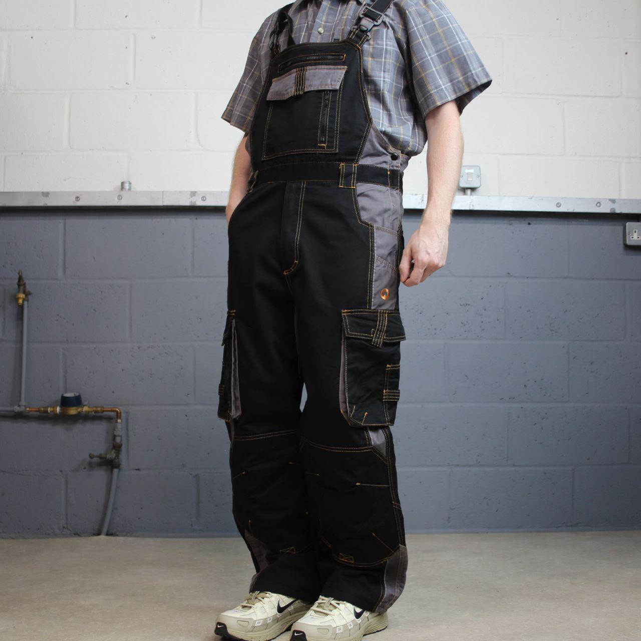 Ardon dungarees y2k workwear overalls black grey Bib & brace utility cargo pants
