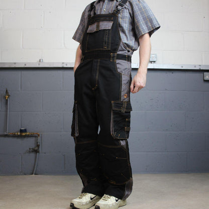 Ardon dungarees y2k workwear overalls black grey Bib & brace utility cargo pants