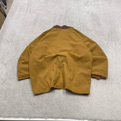 90s Vintage workwear jacket large tan canvas  Michigan style chore coat