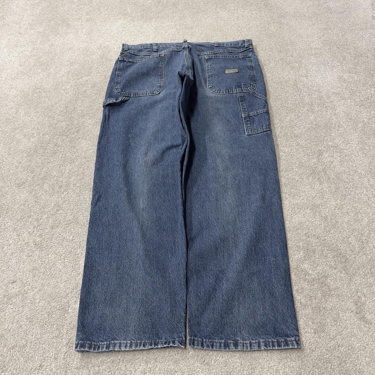 Wrangler wide leg baggy cargo jeans y2k blue denim Loose fit skater 2000s style carpenter pants