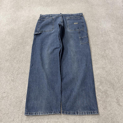 Wrangler wide leg baggy cargo jeans y2k blue denim Loose fit skater 2000s style carpenter pants