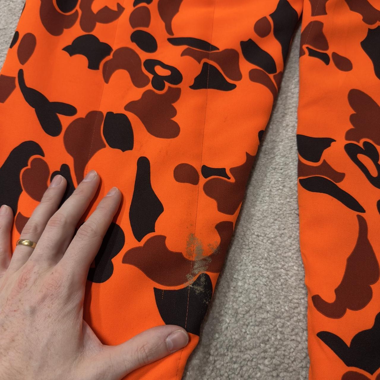 Vintage camo cargo pants y2k utility orange Baggy insulated camouflage hunting trousers