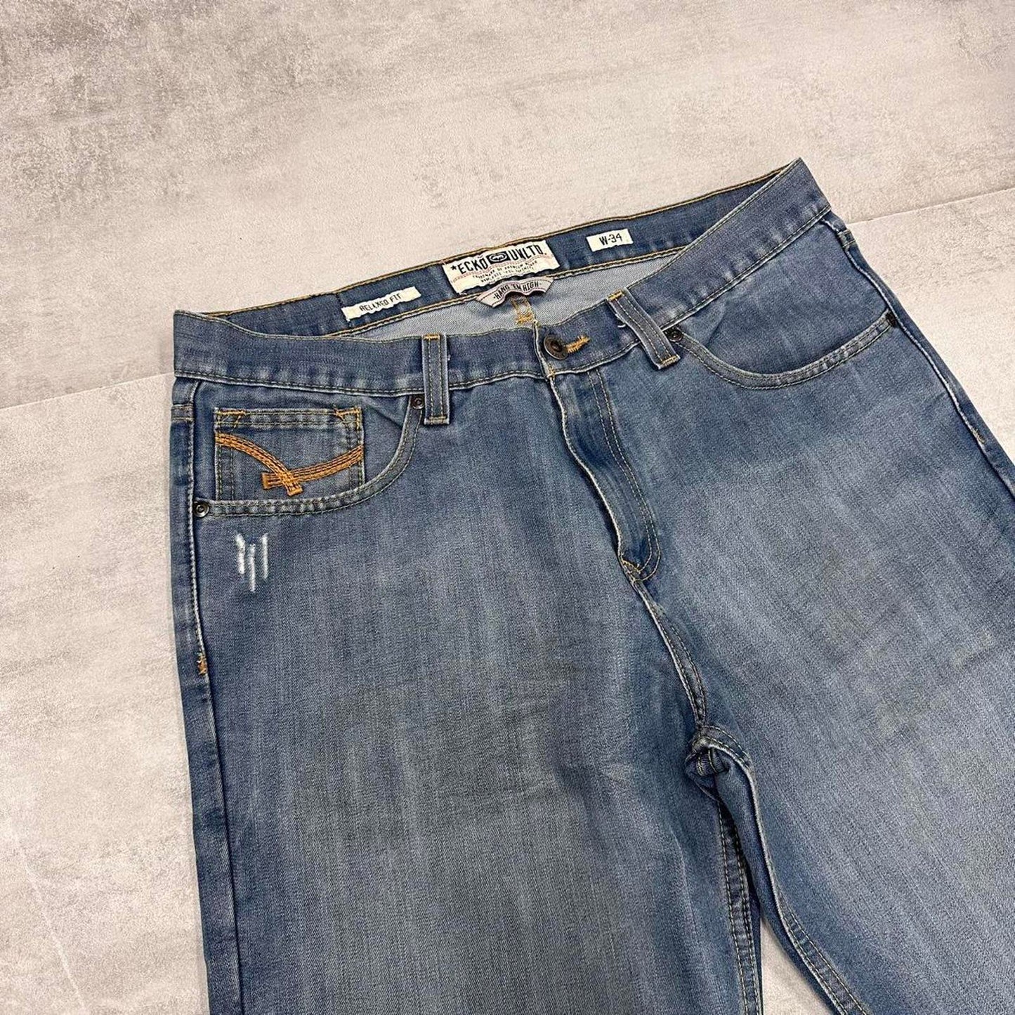 Baggy Ecko Unltd denim shorts W36 loose long 90s style denim skater jorts