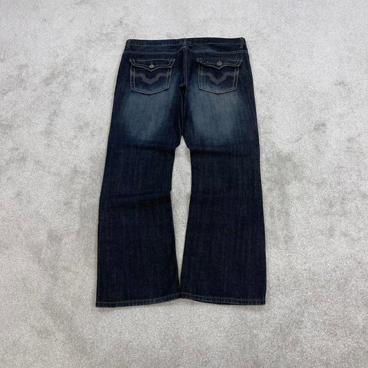 Blue embroidered I.N.C jeans W40L32 loose y2k 00s style jeans stitch detail bootcut