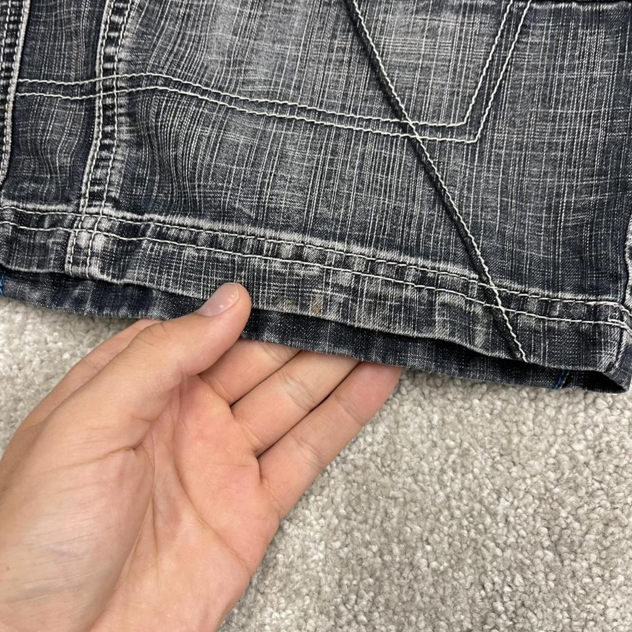 Y2K long denim shorts blue Private Member denim skater style brand surf jorts