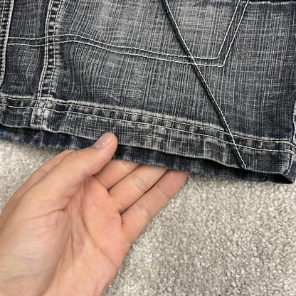 Y2K long denim shorts blue Private Member denim skater style brand surf jorts