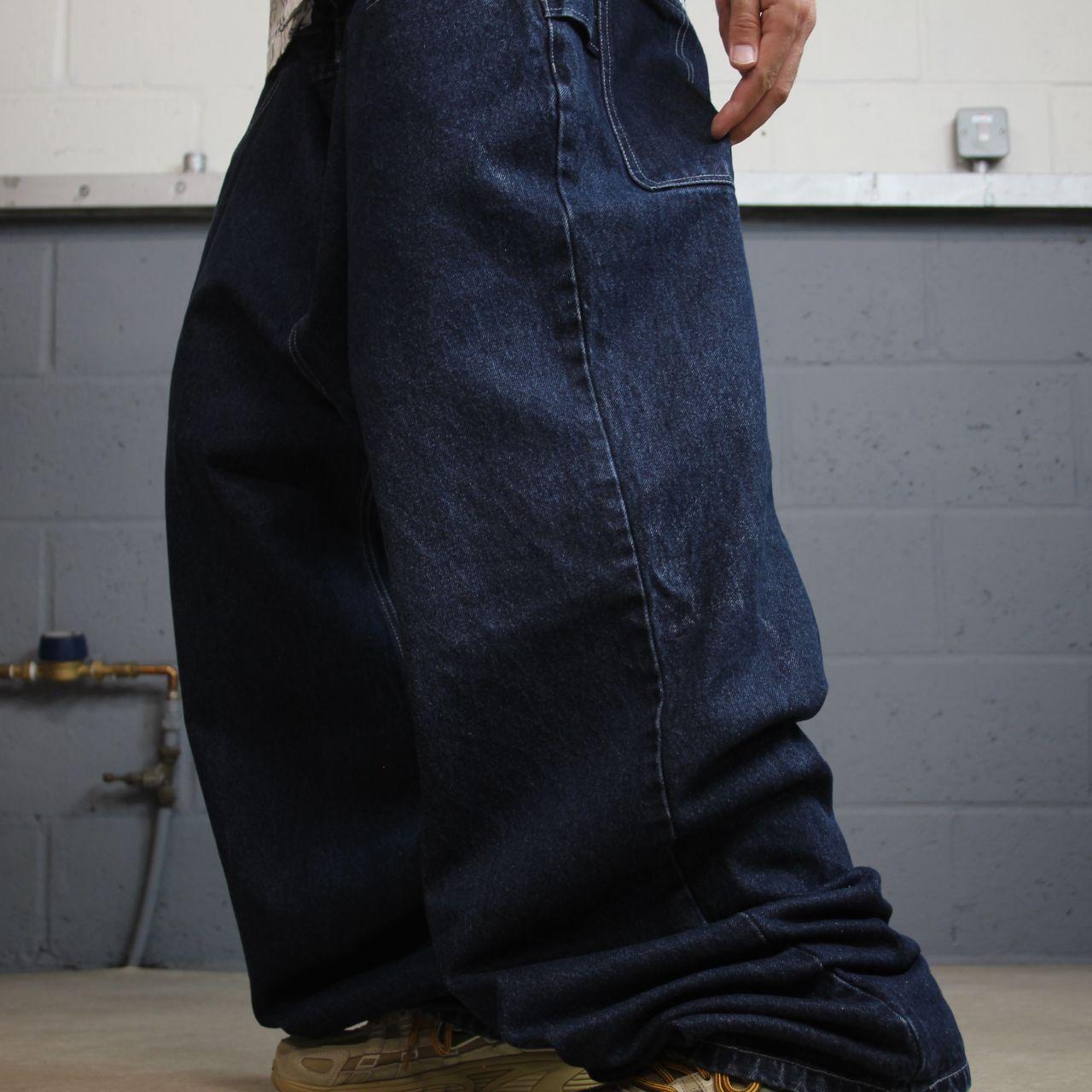 Y2K extra baggy carpenter jeans y2k W44L32 blue denimICEDOUT wide leg skater surf style cargos