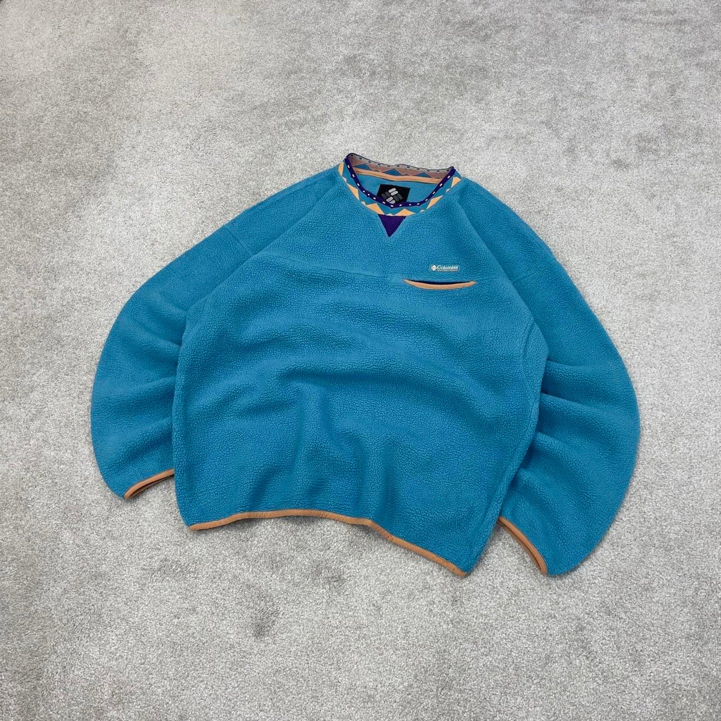 Blue vintage Columbia technical fleece Large y2k pull over style autumn outdoors hiking