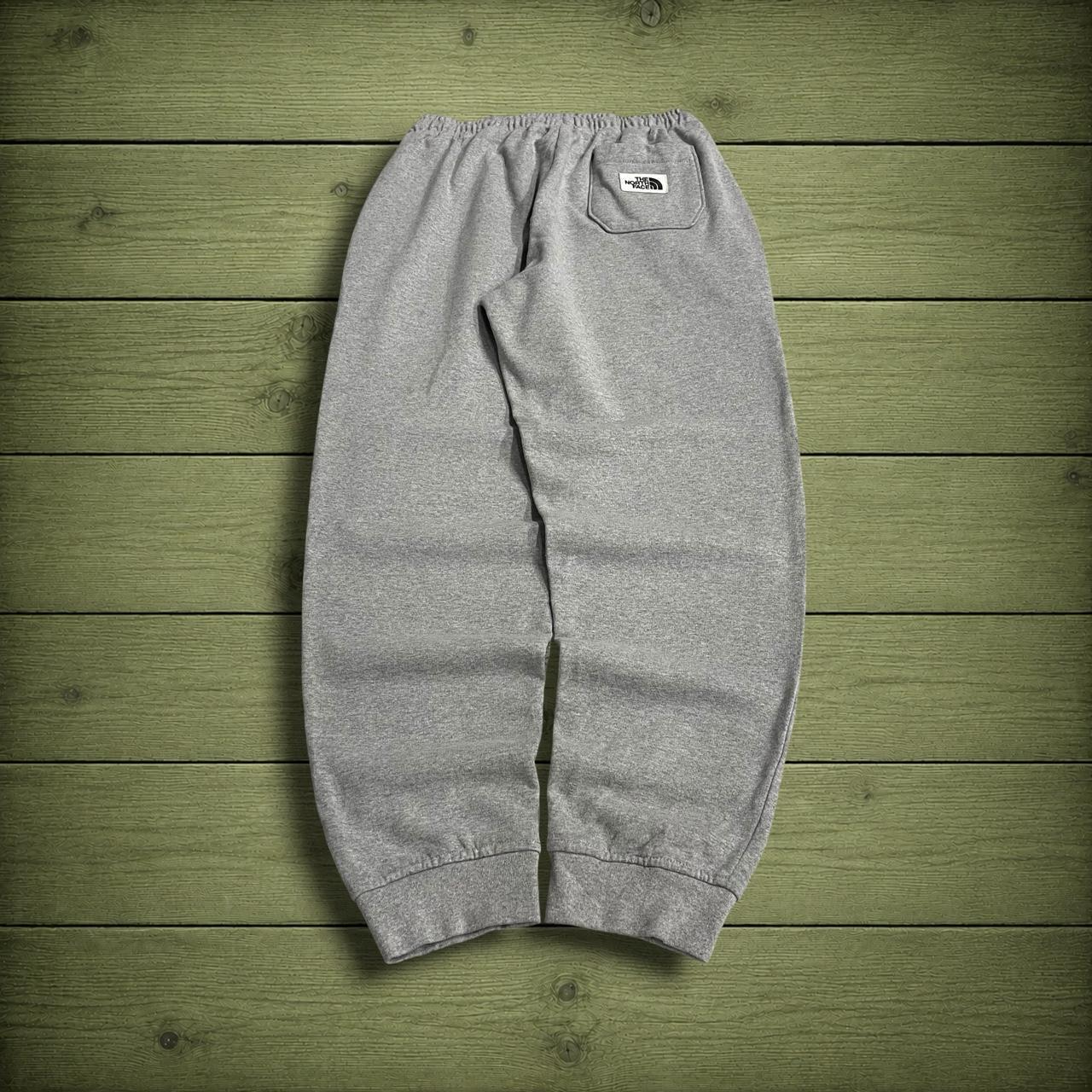 Y2K grey North Face joggers TNF sweat pants cuffed jogging bottoms patch logo