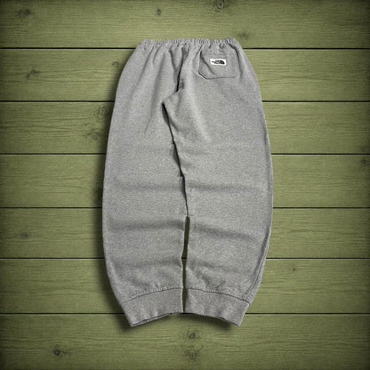 Y2K grey North Face joggers TNF sweat pants cuffed jogging bottoms patch logo