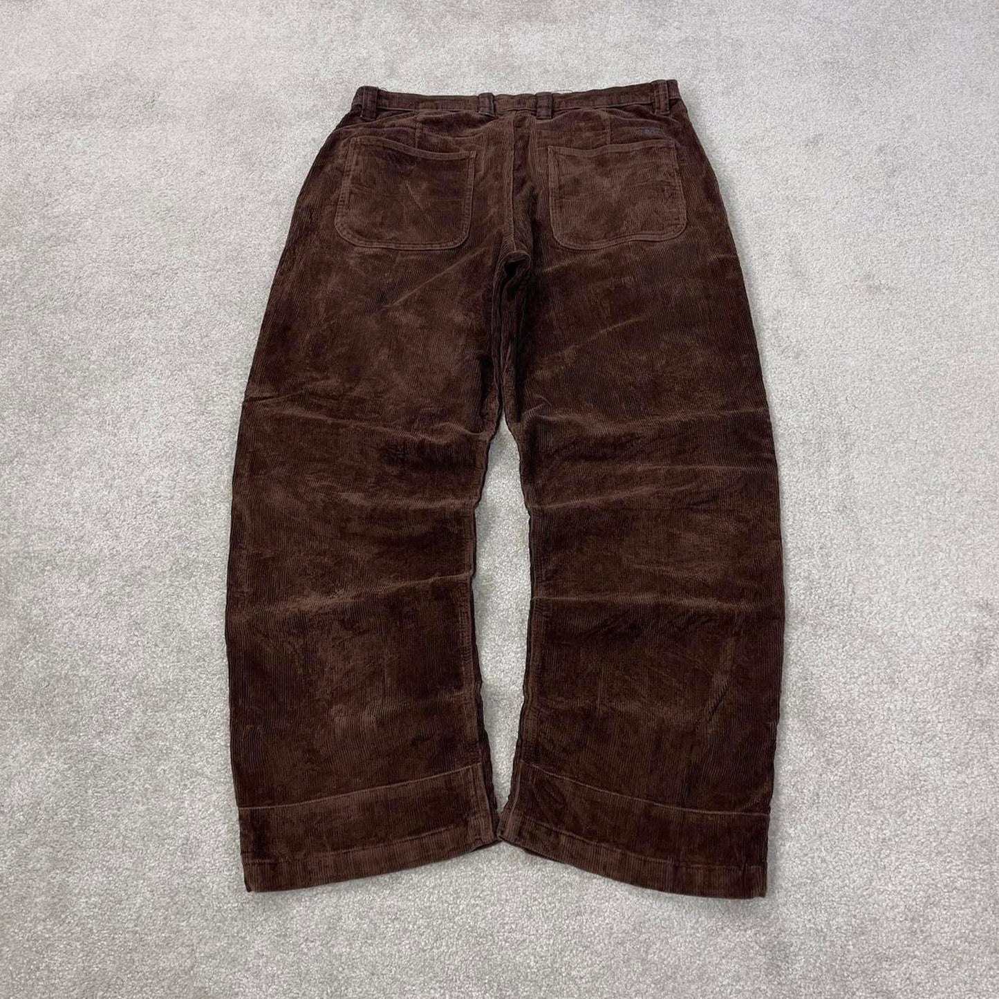 Brown Mountain Khakis wide wale jumbo corduroy trousers W36L32 chunky baggy cord pants skate style