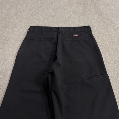 Dickies baggy double knee pants black W30L31 Wide leg chino skate style cargo work trousers