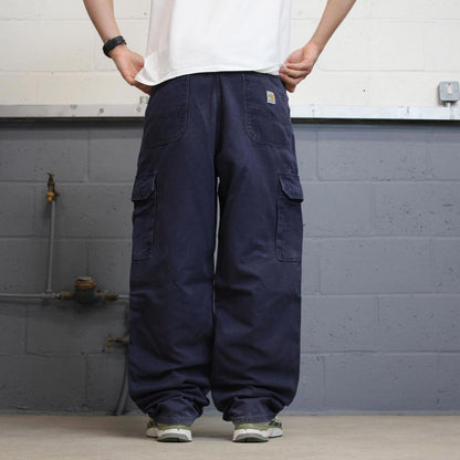 Carhartt FR cargo pants W35 L32 loose navy 90s style cargo skater pants