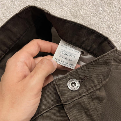 Wrangler baggy cargo pants y2k brown W34L32 Loose fit 100% cotton skater work pants