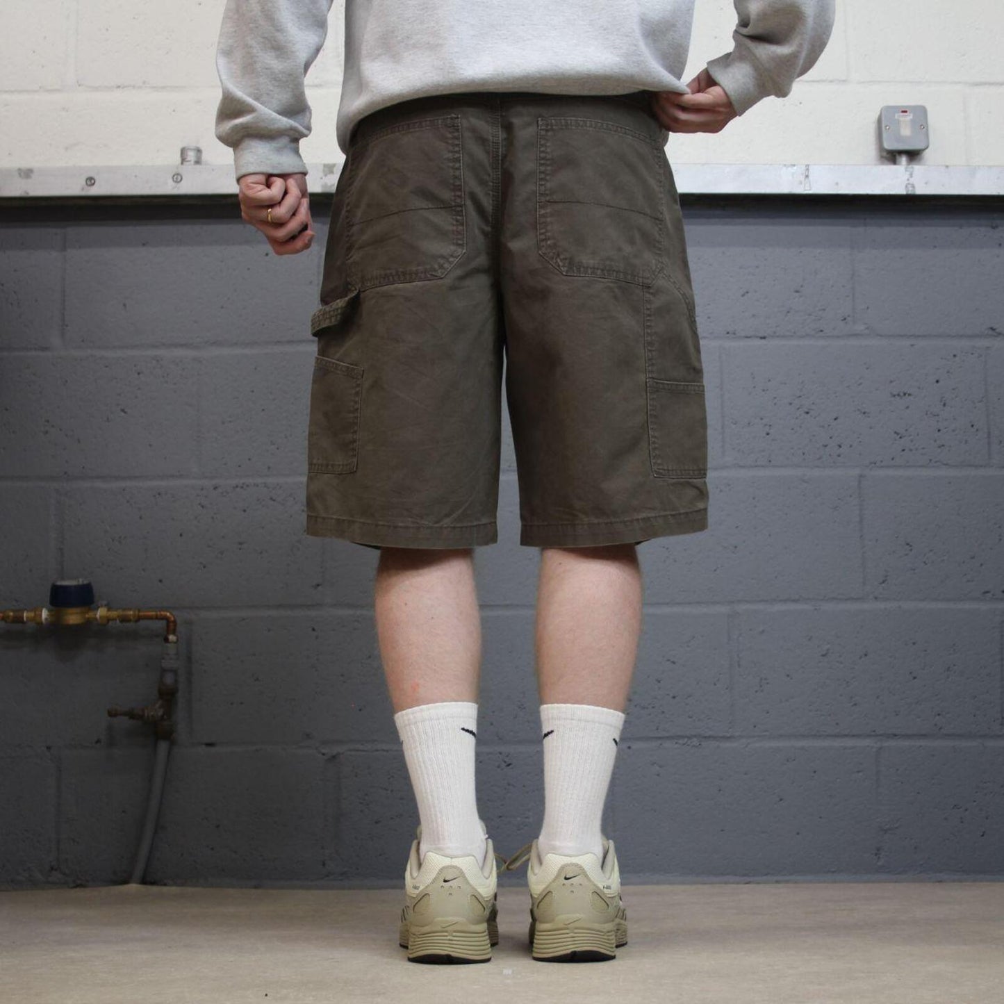 Faded Glory carpenter shorts khaki Loose skater style summer festival cargo jorts