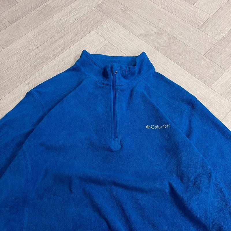 Columbia y2k lightweight fleece blue 1/4 zip autumn pullover
