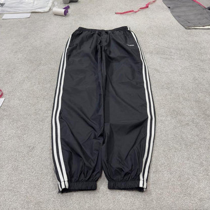 Adidas tracksuit bottoms loose black Loose floaty leg embroidered side stripe track pants