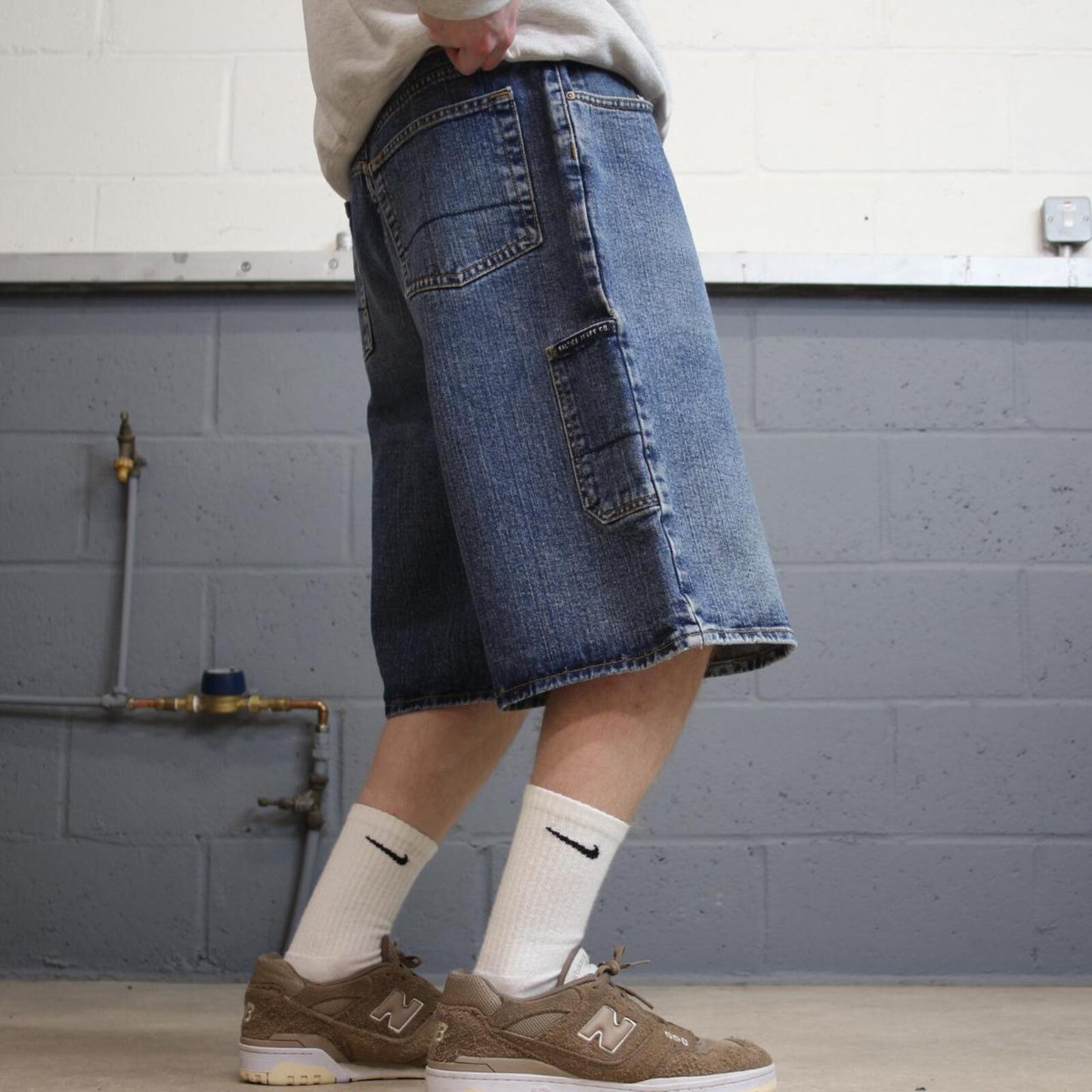 Baggy Nautica carpenter shorts W36 skater style blue Loose denim jorts