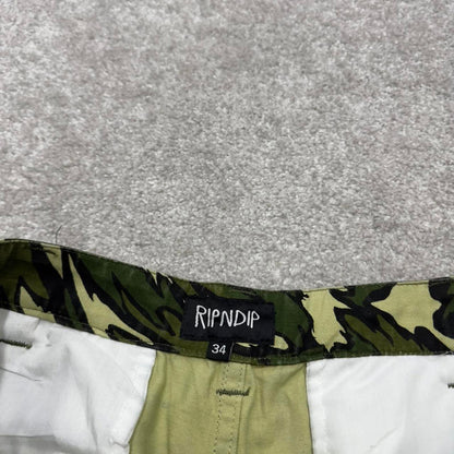 Ripndip Camo cargo pants W32L30 green camouflage skate style cargo trousers