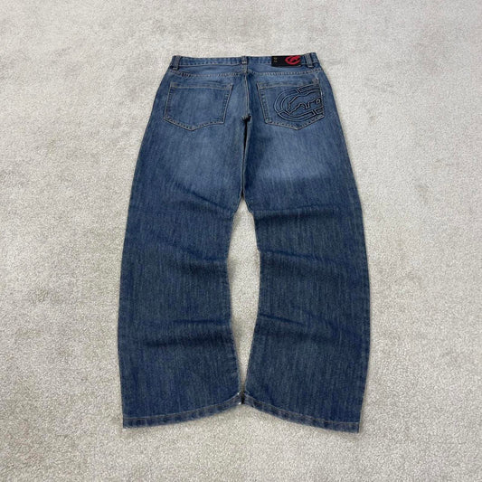 Blue Ecko Unltd jeans W32L28 blue slim straight y2k 00s style jeans embossed detail