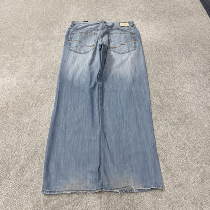 Y2K baggy ecko unltd jeans washed blue denim W34L32 Baggy fit loose surf style pants