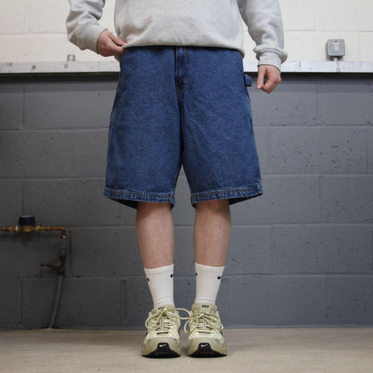 Baggy denim cargo shorts carpenter blue RK Brand loose skater style summer jorts