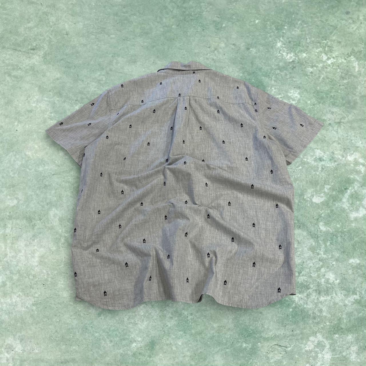 North Face funky pattern short sleeve shirt grey TNF surf style summer festival shirt