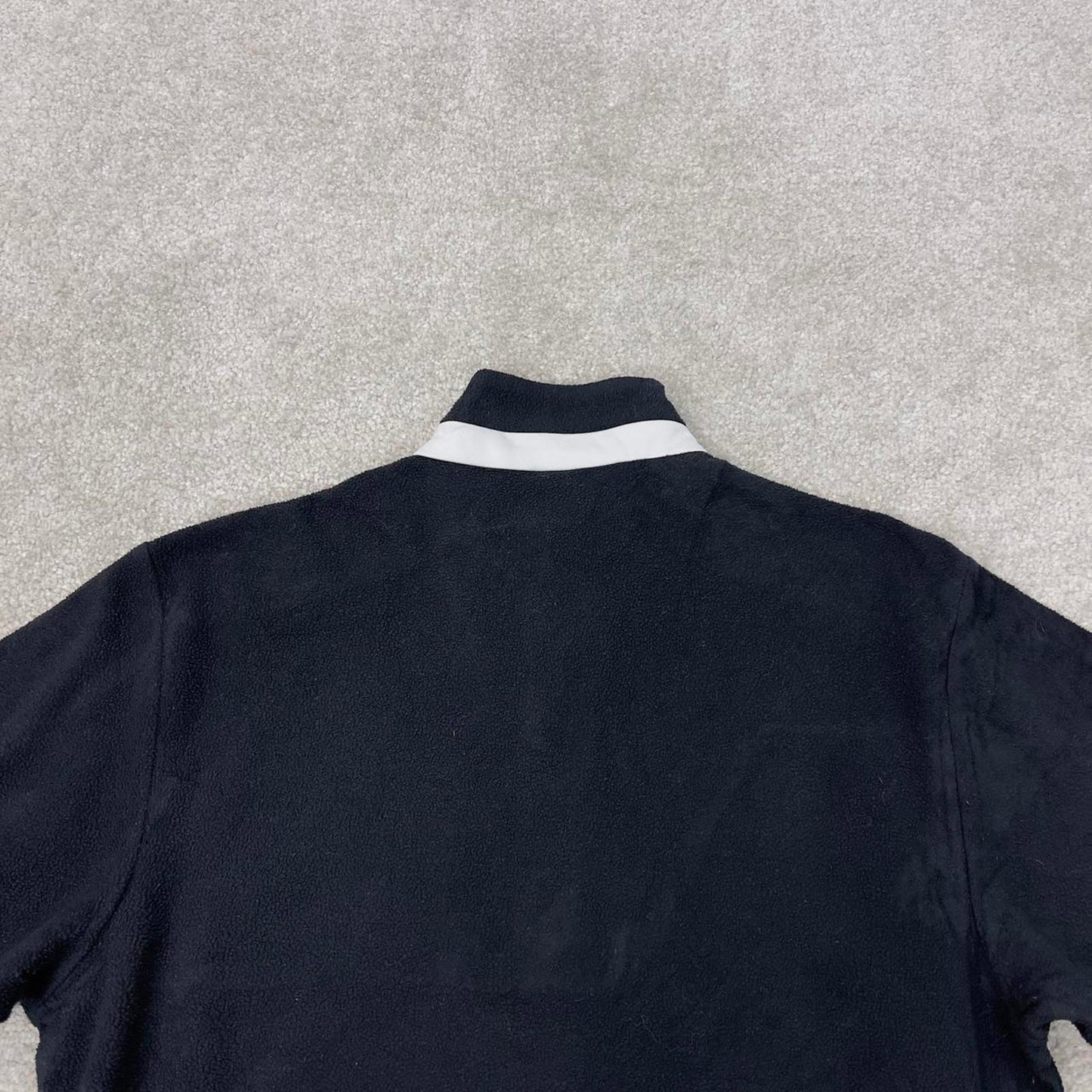 Black Adidas technical fleece Small 1/4 zip pull over y2k autumn style lightweight zip up striped