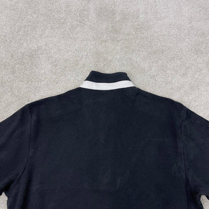 Black Adidas technical fleece Small 1/4 zip pull over y2k autumn style lightweight zip up striped