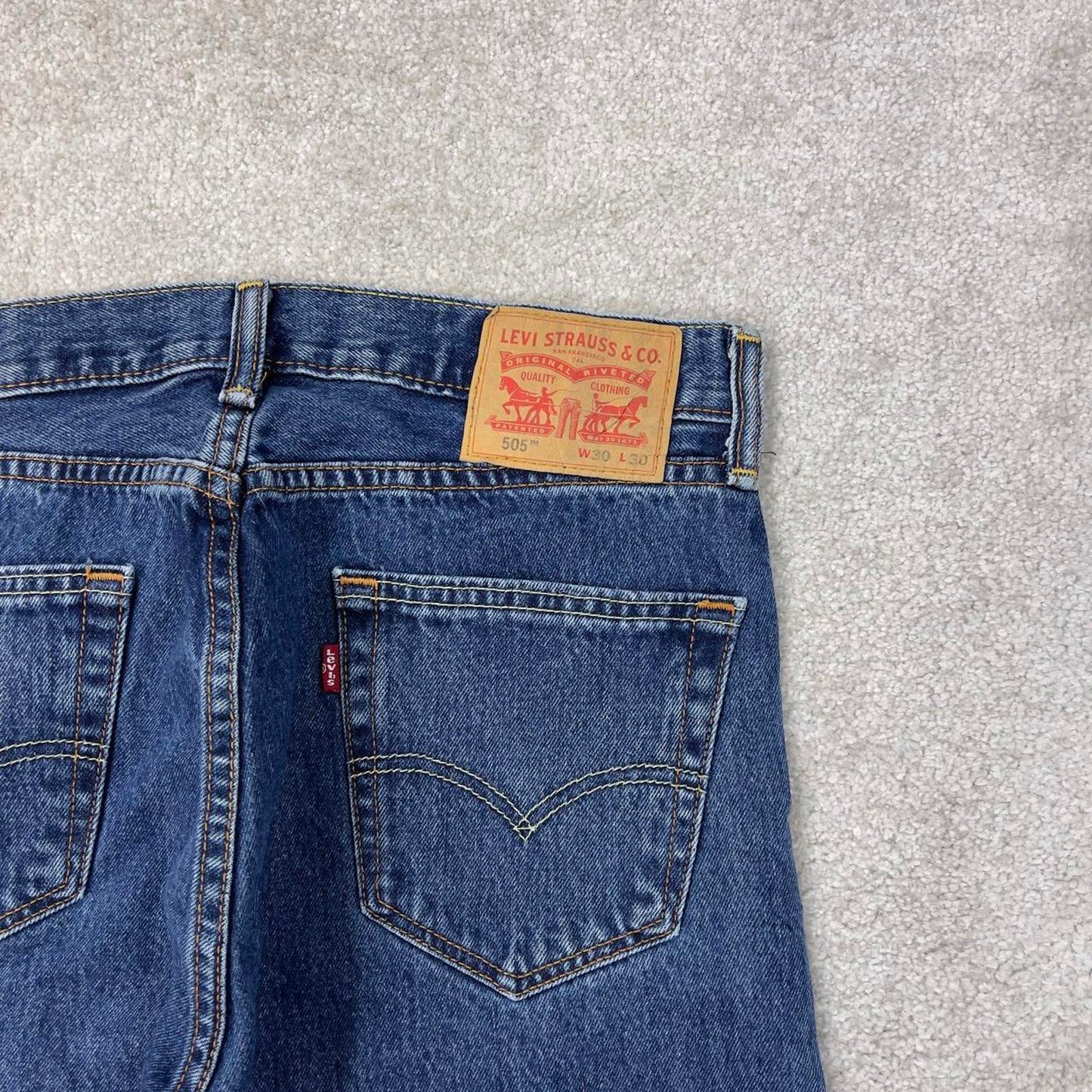 Blue Levis 505 jeans W30L25.5 y2k 90s style 5 pocket denim pants straight fit