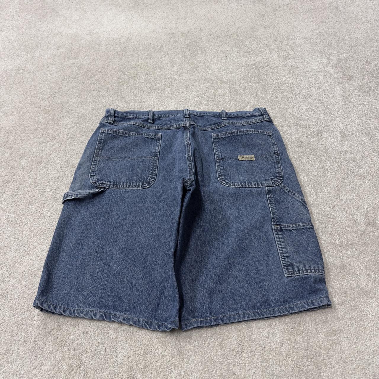 Wrangler baggy carpenter shorts Y2K blue Loose fit long denim cargo jorts summer