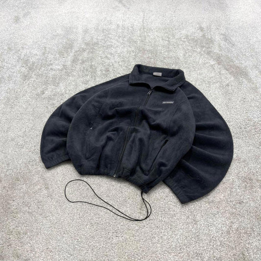 00s Columbia technical fleece XXL women's black full zip up y2k style autumn adjustable waist