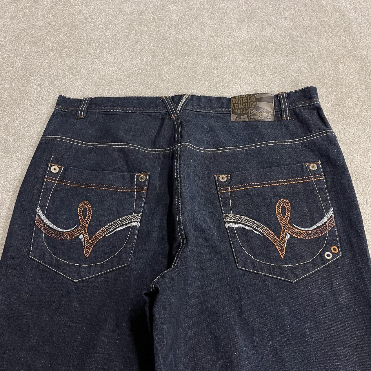 Extra baggy embroidered jeans y2k W42L32 navy blue