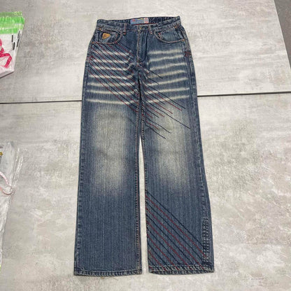 Embroidered N&MS Unltd jeans W30L30 y2k style big stitch design