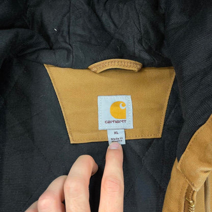 Vintage Carhartt hooded active jacket XL Hamilton Brown canvas bomber